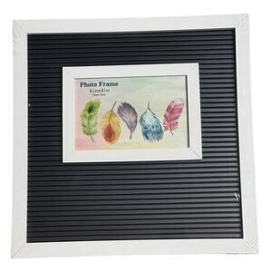 White Framed Message Board with 6 inch x 4 inch Photo Frame Letters Included